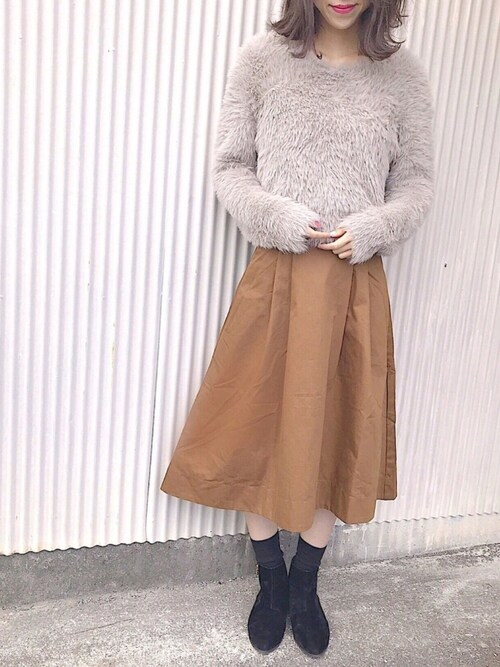 ベージュ×ふわふわでデートに行きたい♡