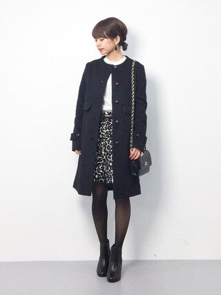eriko使用「haco!（ＭＡＤＥ　ＩＮ　ＪＡＰＡＮ生地を使用したノーカラーコート）」的時尚穿搭