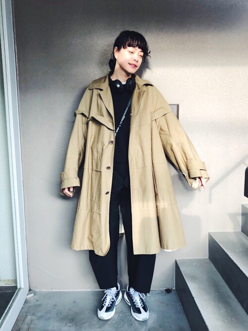 Kanoco is wearing ANREALAGE "2017秋冬 	CIRCULAR COAT"