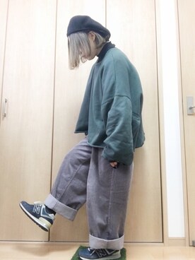 aosuke is wearing KANGOL "『mini(ミニ)12月号掲載』『ベストヒット歌謡祭2017 E-girls YURINOさん着用』【KANGOL】Wool 504 / 【カンゴール】ウール504"