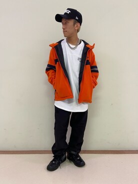 AVIREX 横浜｜DAIKI使用「AVIREX（フリース ジップ パーカー ビッグ ロゴ/FLEECE ZIP PARKA BIG LOGO/AVIREX/アヴィレックス）」的時尚穿搭