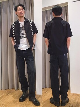 HYSTERIC GLAMOUR福岡店｜Tatsu使用「HYSTERIC GLAMOUR（EYELETS COMBAT ブーツ）」的時尚穿搭