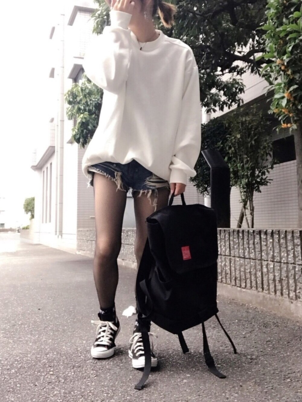 ゆるスウェット×ショーパン×コンバース