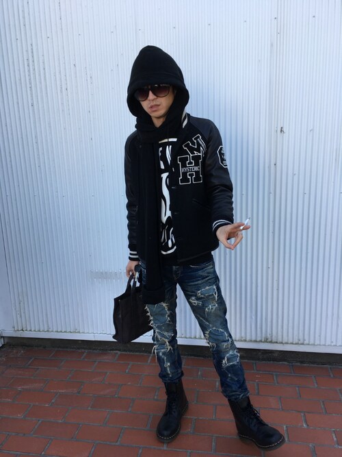rudo使用「MIHARA YASUHIRO（H × M STADIUM JACKET）」的時尚穿搭