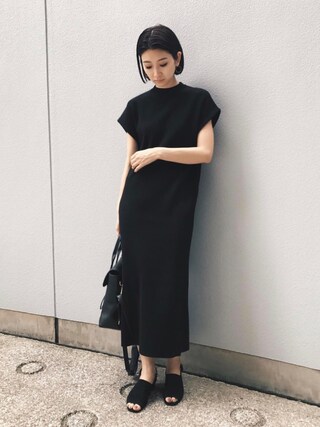 MariNakamura使用「RIM.ARK（ニットスリーブレスワンピース）」的時尚穿搭