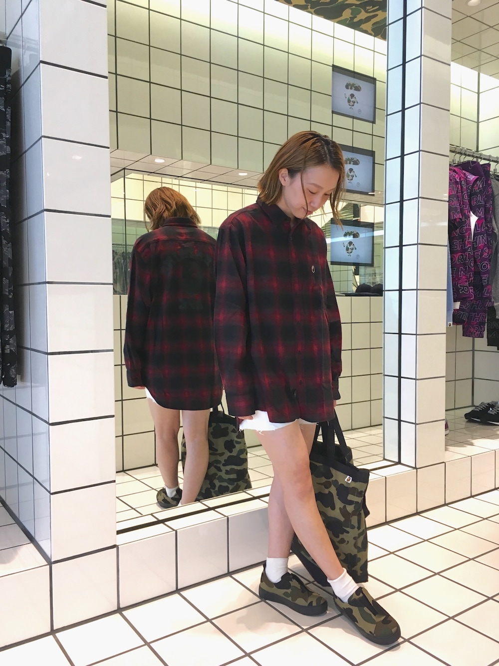 迷彩トート×迷彩スニーカー