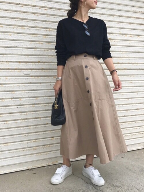 miisuuzuukii is wearing BEAUTY&YOUTH UNITED ARROWS "BY ワイド リブ カットソー -MADE IN JAPAN-"