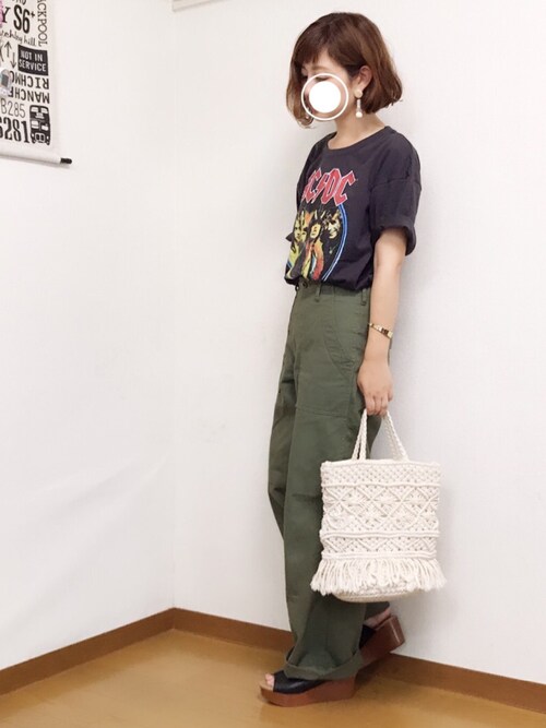 welina＊ is wearing Right-on "【AC/DC】エーシー・ディーシープリントTシャツ"