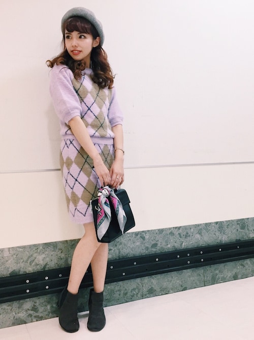 セットアップアーガイル♡王道モテコーデです