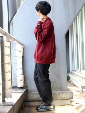 Confirm Online|confirmさんの「Champion/チャンピオン オーバーサイズプルオーバークルーネックスウェット(Champion)」を使ったコーディネート