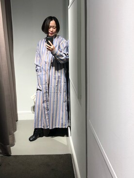 ROYAL FLASH自由が丘｜chie使用「ROBES&CONFECTIONS（Robes&Confections/ローブス&コンフェクションズ/ｽﾄﾗｲﾌﾟLONGｼｬﾂ）」的時尚穿搭