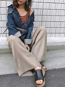 LIFE's堀江店｜Nakai     Ayami使用「TODAYFUL（Vintageデニムジャケット）」的時尚穿搭