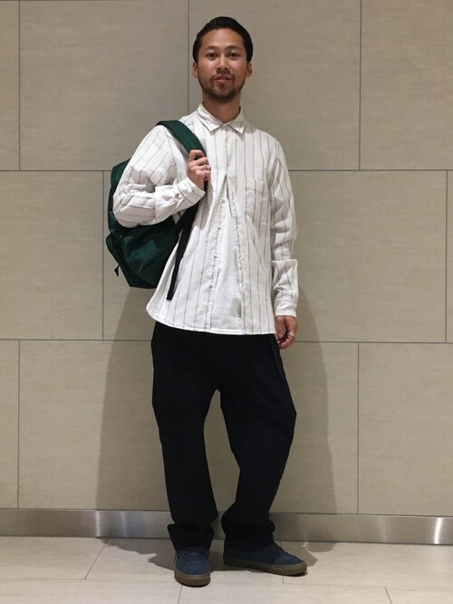 Kazuki Kawaharada使用「BEAUTY&YOUTH UNITED ARROWS（BY ダブルガーゼ ストライプ シャツ）」的時尚穿搭
