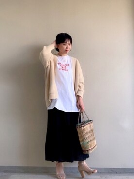 apart by lowrys さんちか｜いっちー使用「6(ROKU) BEAUTY&YOUTH UNITED ARROWS（＜6(ROKU)＞SHUT UP AND SIT DOWN T-SHIRT/Tシャツ Ψ）」的時尚穿搭