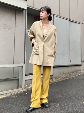 Kastane 名古屋店｜Yoshida Aoi使用「Kastane(カスタネ)（チェックBIGジャケット）」的時尚穿搭