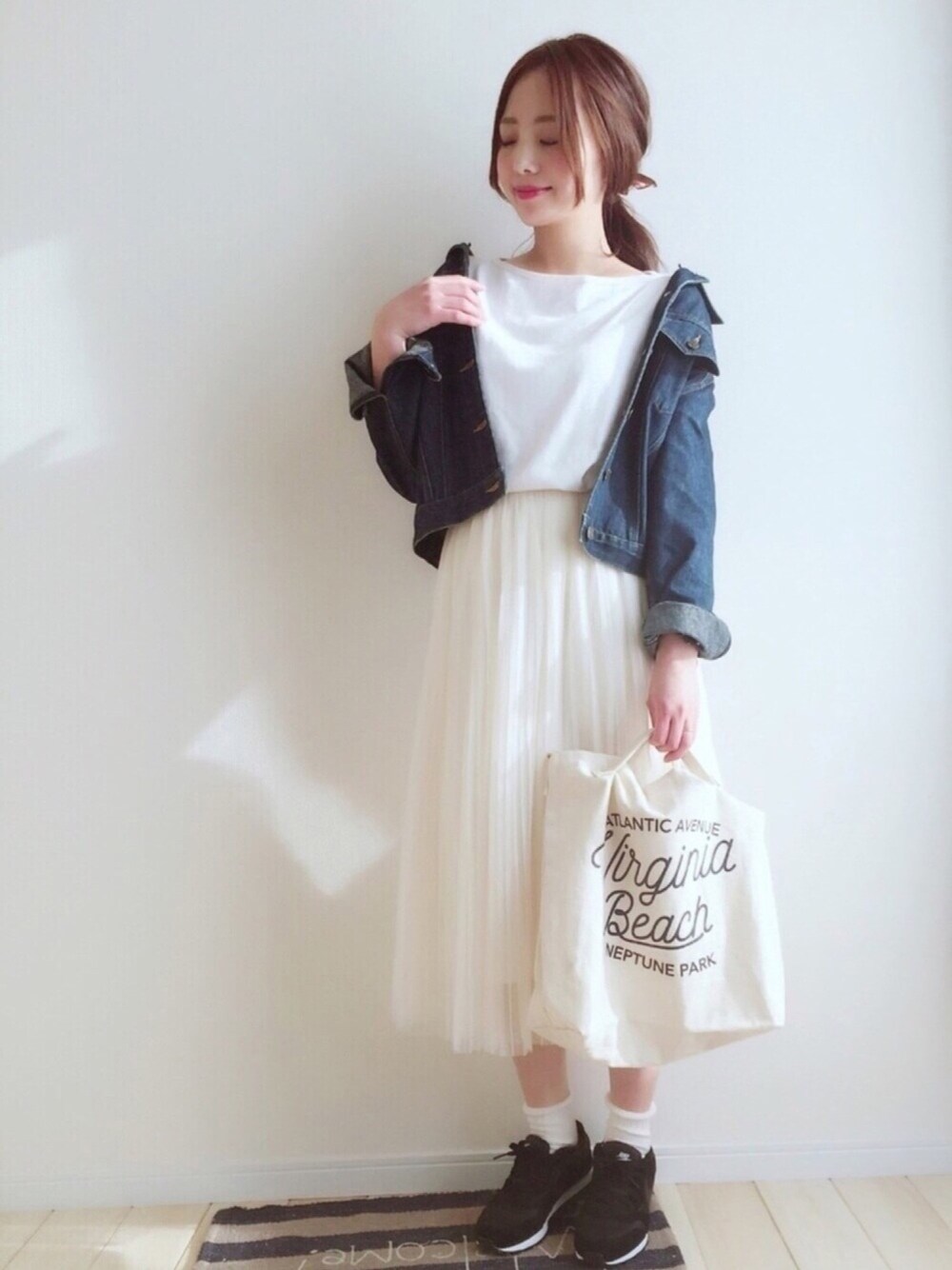 定番×白チュールスカート