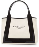 Balenciaga | Balenciaga Navy Cabas Small Logo Tote Bag, Black/Natural(Tote)