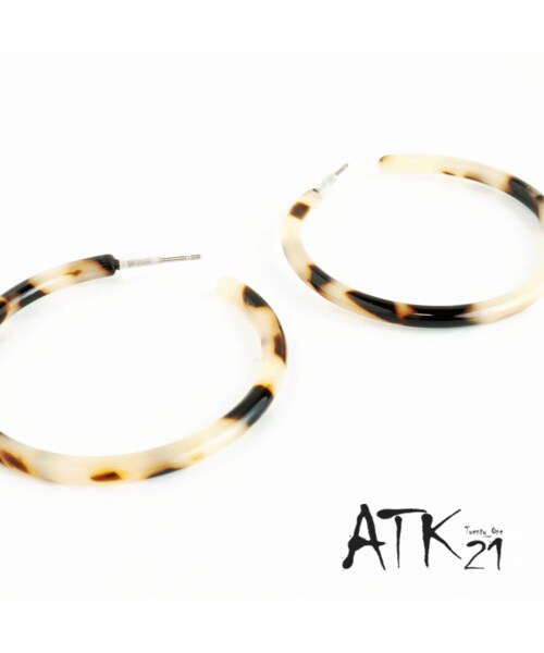 「べっ甲 フープ スタッド ピアス おしゃれ レディース アクセサリー:PKM160203」