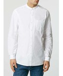 Topman | White Oxford Long Sleeve Stand Collar Shirt(襯衫)