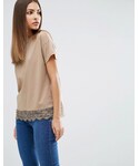Asos | ASOS Lace Trim Short Sleeve T-Shirt(T恤)