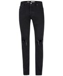 Topman | Washed Black Ripped Stretch Skinny Jeans(Denim pants)