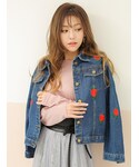 KORMARCH | バラ刺繍デニムジャケット(Denim jacket)