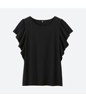 ユニクロ | フリルスリーブT（半袖）(T Shirts)