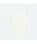 ユニクロ | リブバレエネックT（半袖）(T恤)