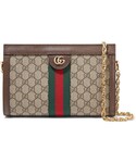Gucci | Gucci - Ophidia Textured Leather-trimmed Printed Coated-canvas Shoulder Bag - Beige(Clutch)