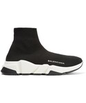Balenciaga | Balenciaga - Speed Stretch-knit High-top Sneakers - Black(球鞋)