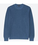 ユニクロ | コットンカシミヤアゼクルーネックセーター（長袖）(針織衫)