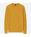 ユニクロ | コットンカシミヤケーブルクルーネックセーター（長袖）(針織衫)