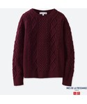 ユニクロ | ケーブルクルーネックセーター（長袖）(針織衫)