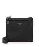 Prada | Prada Vela Flat Crossbody Bag, Black (Nero)(單肩包)