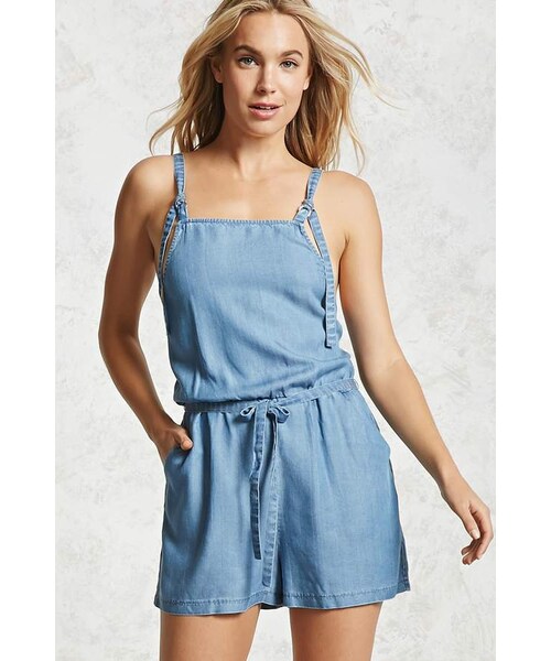 forever 21 denim romper