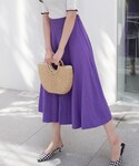 DHOLIC | リネン混フレアロングスカート(裙子)