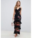 Asos One piece dress "Asos Design ASOS DESIGN tiered maxi dress with floral embroidery"