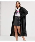 Asos Other outerwear "Asos Tall ASOS DESIGN Tall maxi raincoat with animal fleece lining in black"