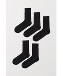 H&M | H&M - ソックス 5足セット - ブラック(襪子)