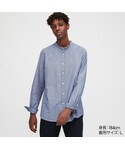 ユニクロ Shirts "ヒッコリースタンドカラーシャツ（長袖）"