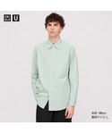 ユニクロ | ストライプレギュラーカラーシャツ（長袖）(襯衫)