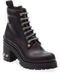 Miu Miu Boots "Miu Miu Leather Booties with Crystal Heel"