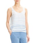Theory Tank tops "Theory Striped Scoop-Neck Silk Tank Top"