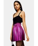 Topshop Skirt "Topshop Pink Metallic Pleated PU Mini Skirt"