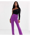 Asos Pants "Asos Tall ASOS DESIGN Tall pop purple slim kick flare pants with covered belt"