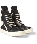 Rick Owens | Rick Owens Panelled Leather High Top Sneakers(Sneakers)