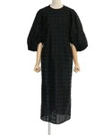 mame | Mame Kurogouchi（マメ クロゴウチ）  フローラルカットジャガードドレス（ブラック/サイズ1）(洋裝)