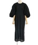 mame | Mame Kurogouchi（マメ クロゴウチ）  フローラルカットジャガードドレス（ブラック/サイズ2）(洋裝)