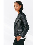 Urban Outfitters | Capulet Laced-Sleeve Leather Moto Jacket(Riders jacket)