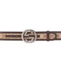 Gucci | Gucci G-Adjustable Logo Canvas Belt, Brown(Belt)